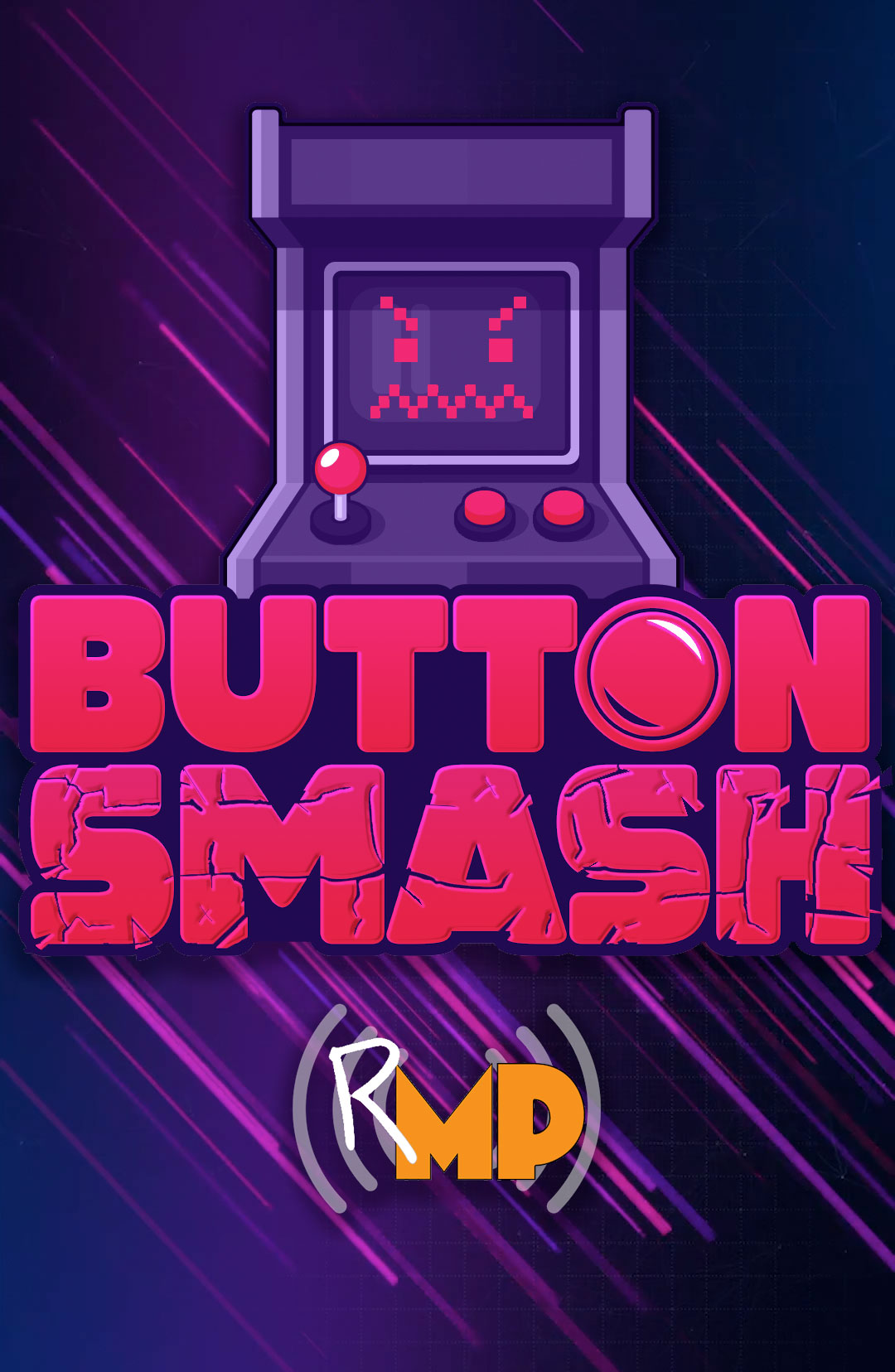 Logo for Button Smash video game featuring a colorful controller icon with the words "Button Smash" in bold, modern font.
