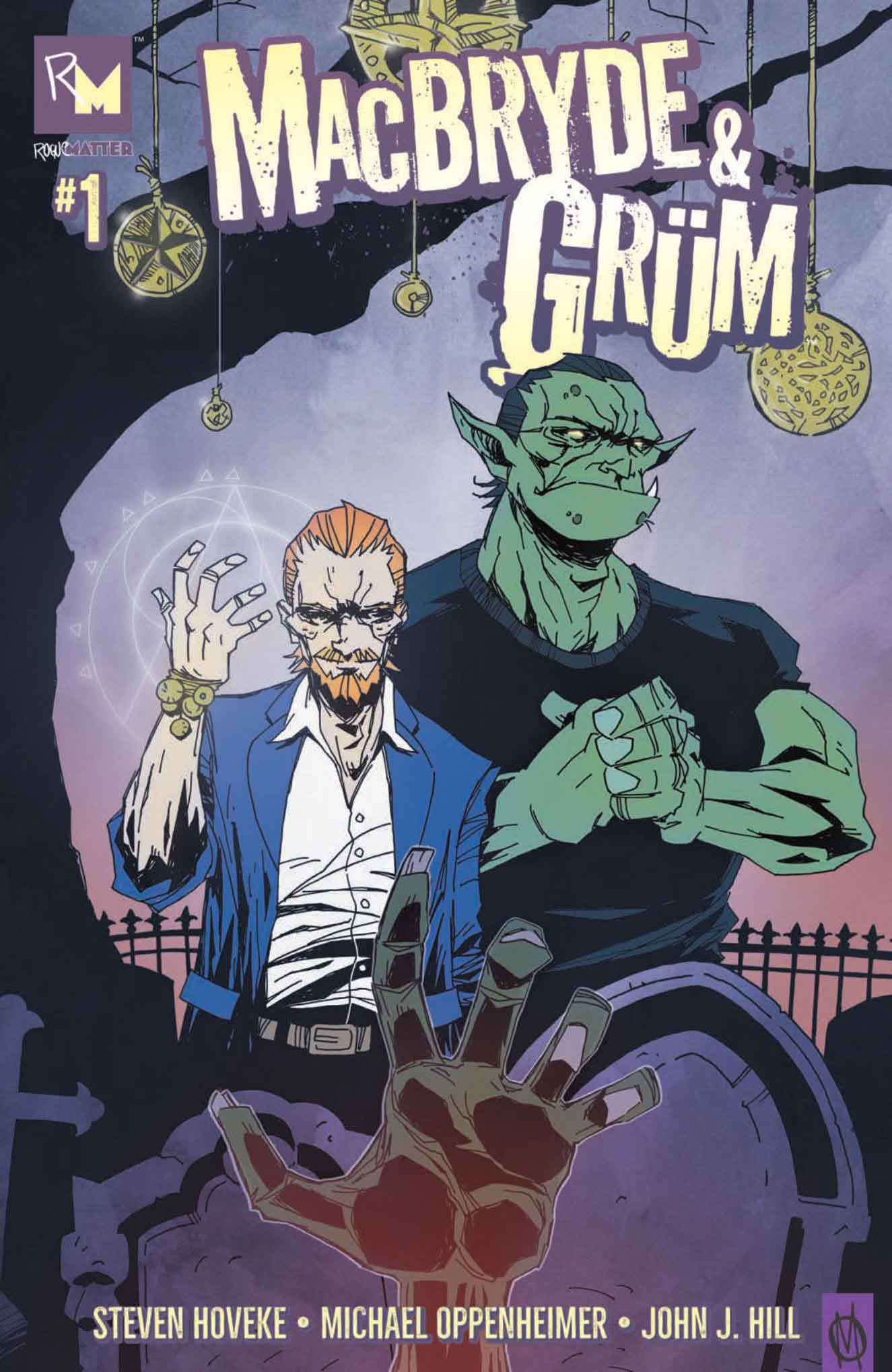 MacBryde & Grum Vol 1 by 'Steven Hoveke, Michael Oppeneimer, Joyhn J. Hill'. A comic book cover featuring the title, MacBryde & Grum, with vibrant artwork and characters.