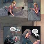 A woman in bed looks surprised as a man enters the room, creating a humorous scene in a comic page.