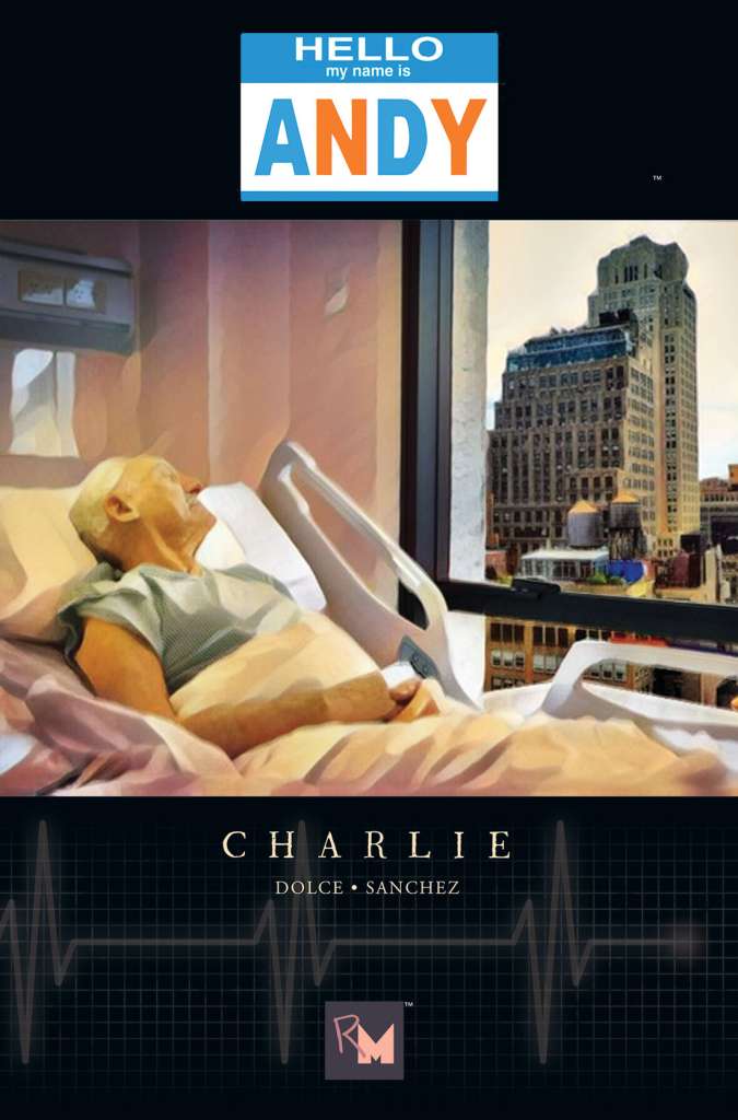 The cover of "Charlie" by DOLCE & SANCHEZ A book featuring a man in a hospital bed, capturing the essence of the story.