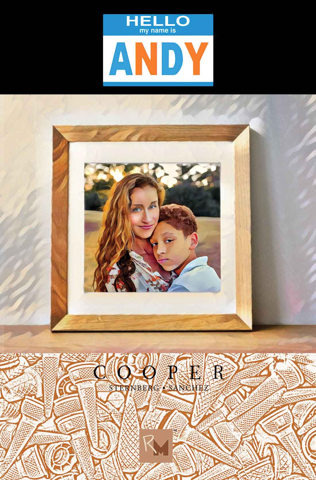 A wooden photo frame with the name "Andy" engraved on it, perfect for displaying cherished memories
